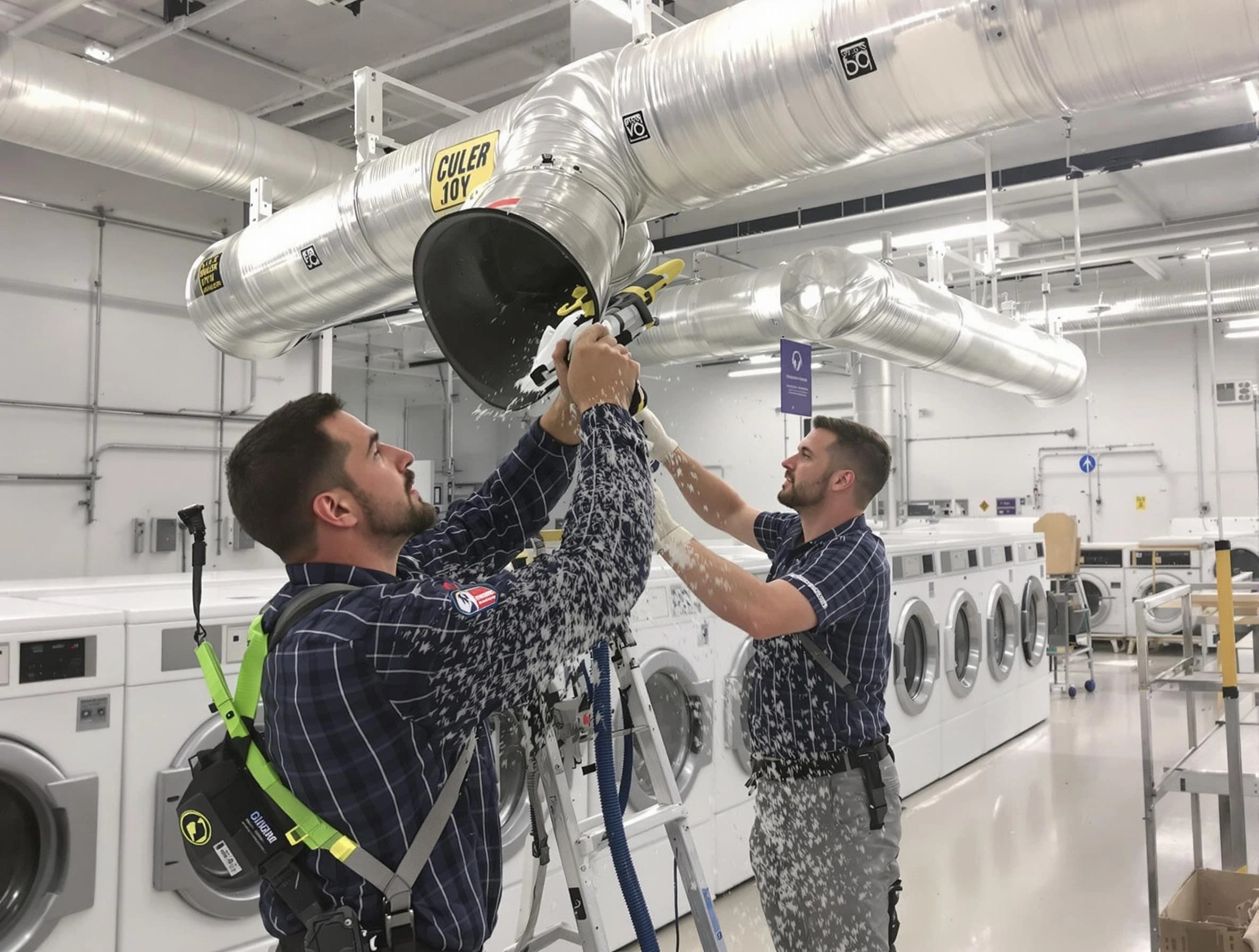 San Tan Valley Dryer Vent Cleaning team performing large-scale commercial dryer vent cleaning in San Tan Valley