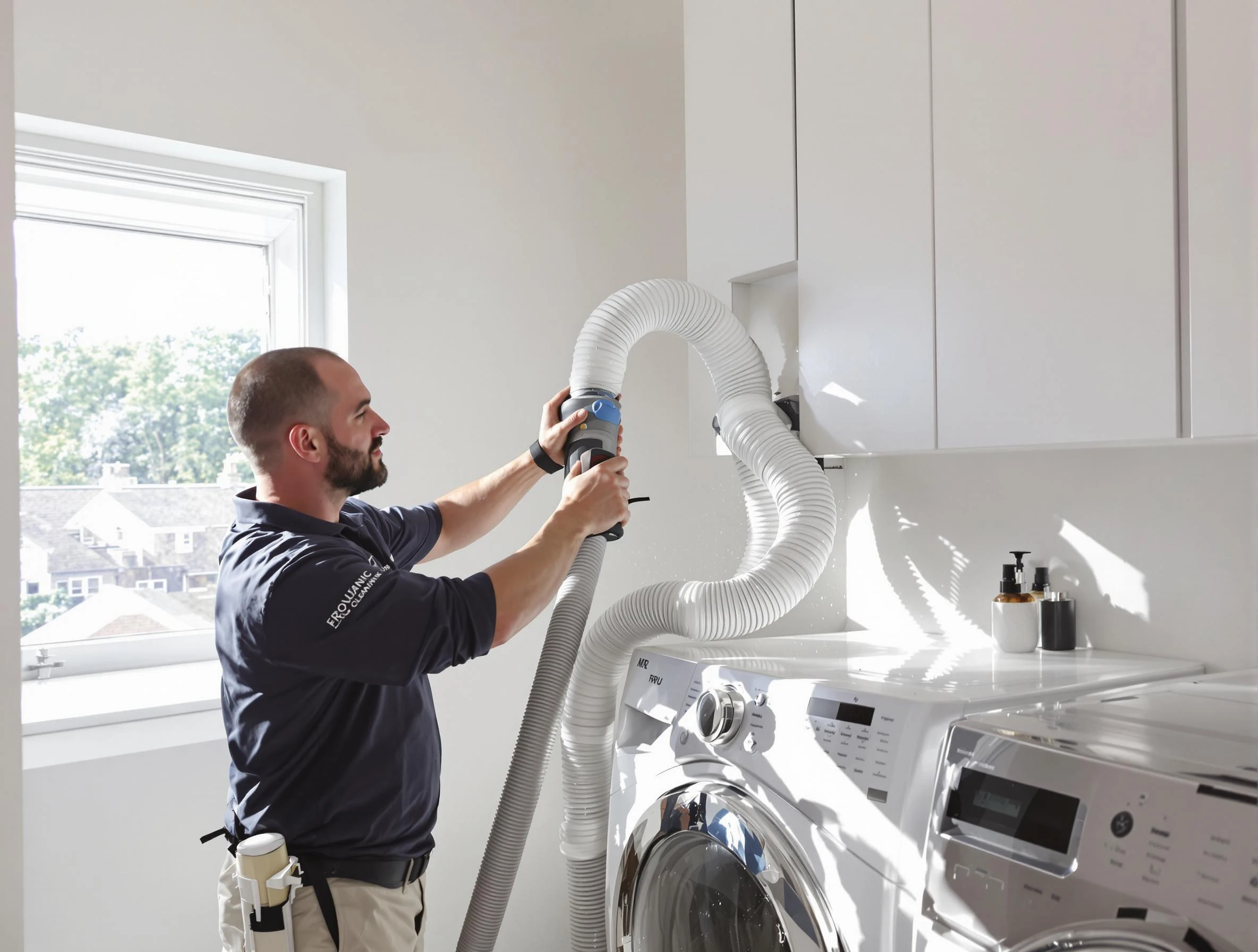 Certified San Tan Valley Dryer Vent Cleaning technician performing dryer vent cleaning in San Tan Valley