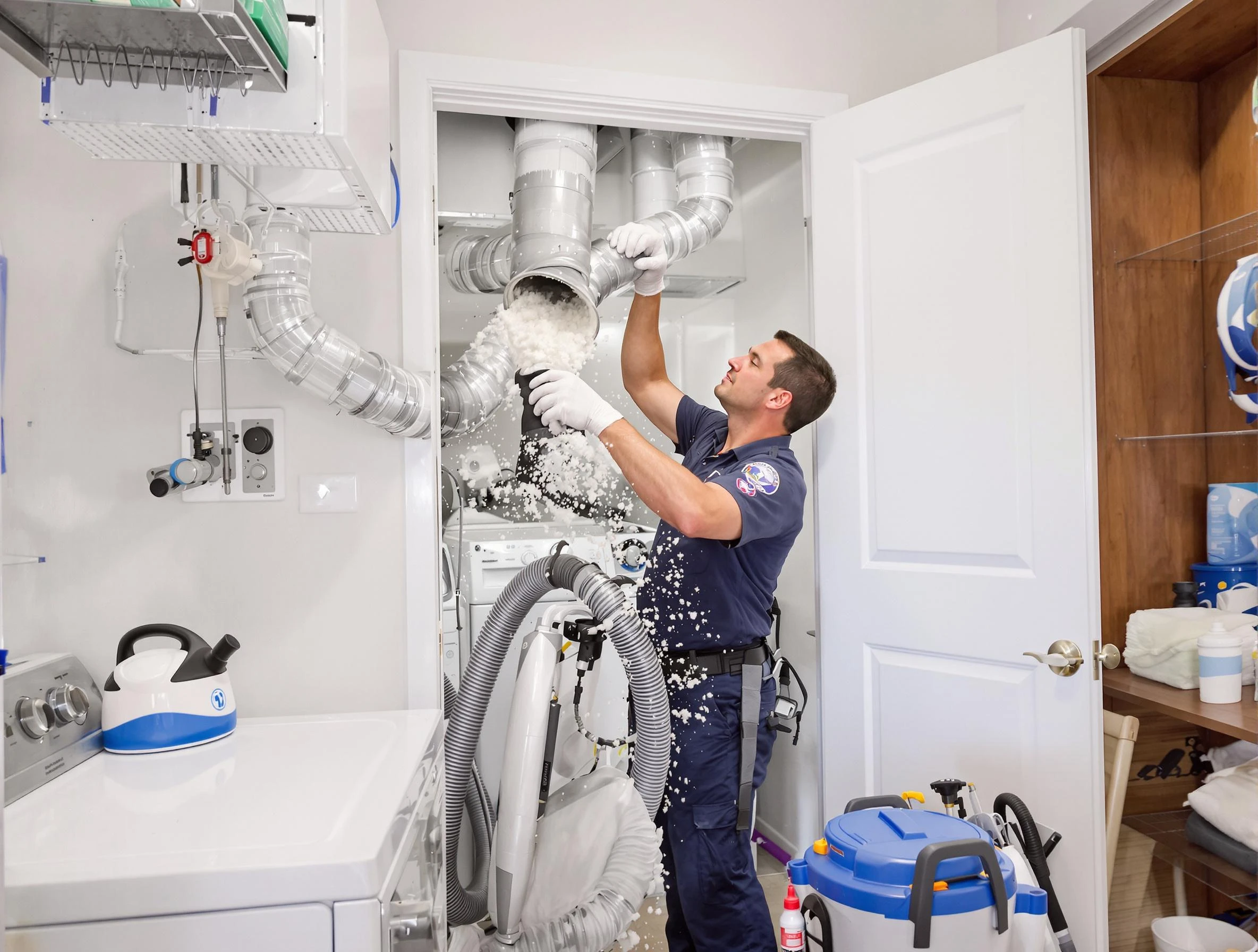 San Tan Valley Dryer Vent Cleaning technician delivering thorough residential dryer vent cleaning service in San Tan Valley